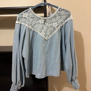 Zara denim blouse